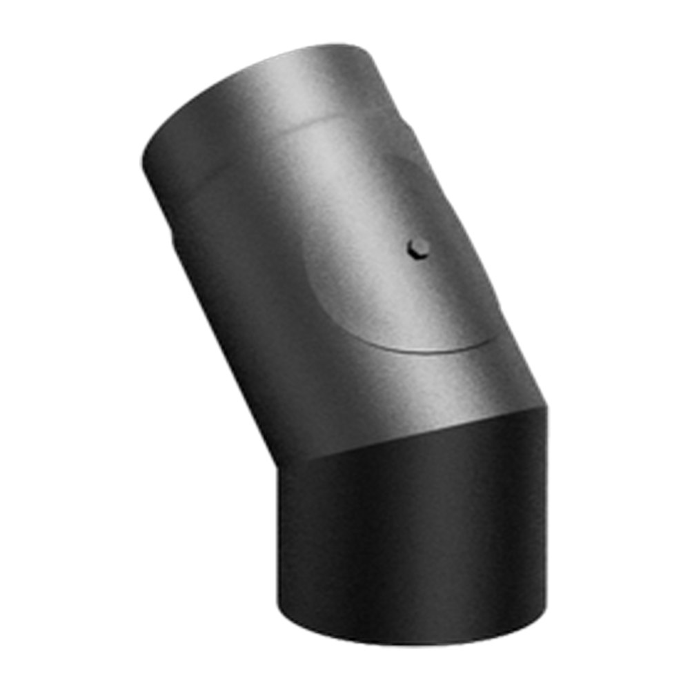 Coude 45° + regard Ferrolux Noir