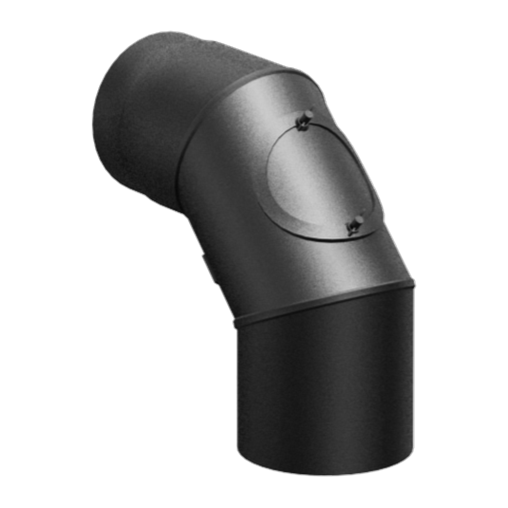 Coude orientable 90° + regard Ferrolux Noir