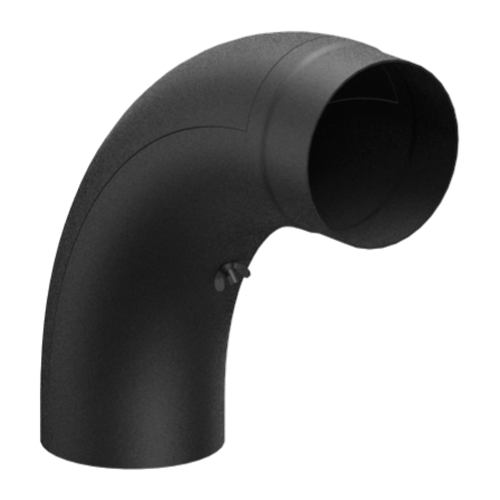 Coude arrondi 90° + inspection Ferrolux Noir Ø 150 mm